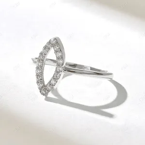 0.16CTW Pave Round Diamond Open Eye Ring