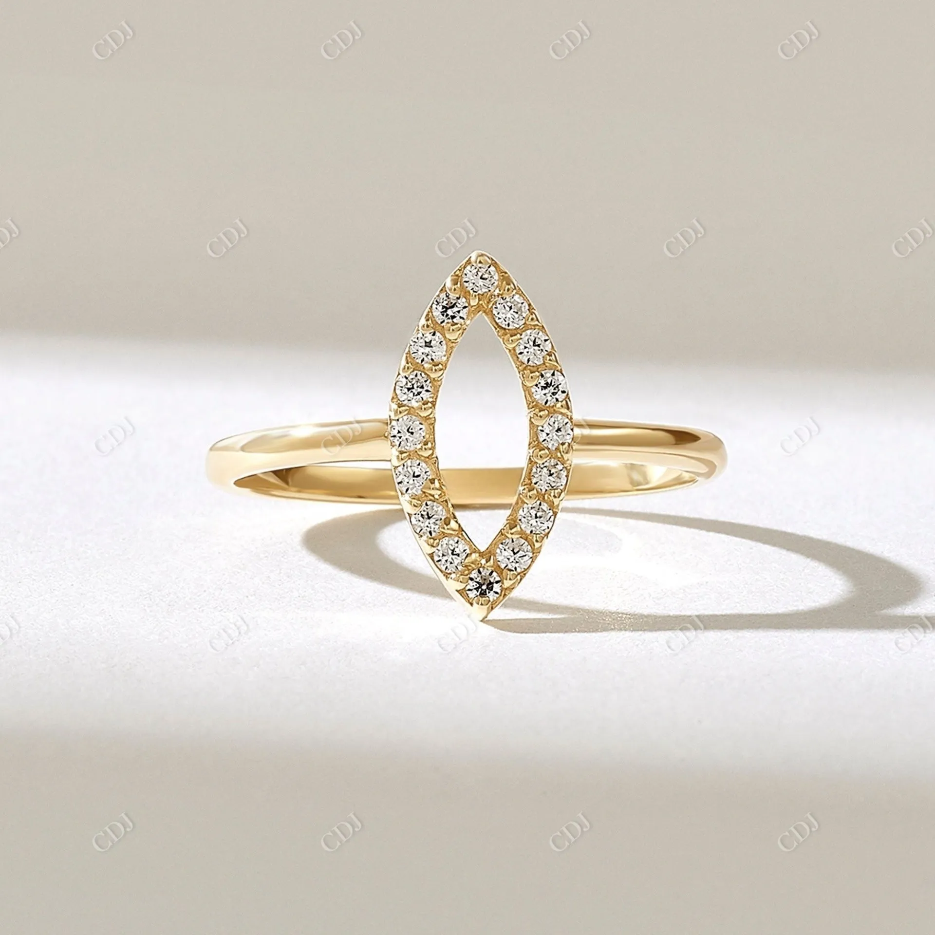 0.16CTW Pave Round Diamond Open Eye Ring