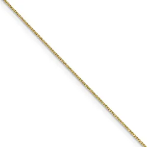 0.65mm 10k Yellow Gold Diamond Cut Wheat Chain Necklace