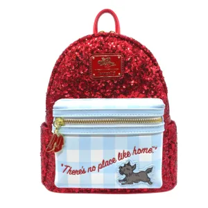 10" The Wizard of Oz - Ruby Sequin Faux Leather Sequin Mini Backpack Bag Loungefly