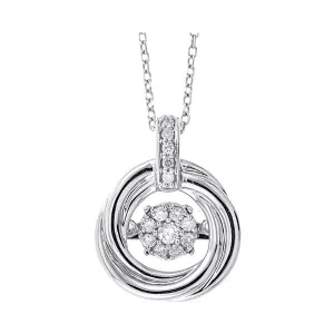 14KT White Gold & Diamond Classic Book New Rhythm Of Love Neckwear Pendant  - 1/10 ctw