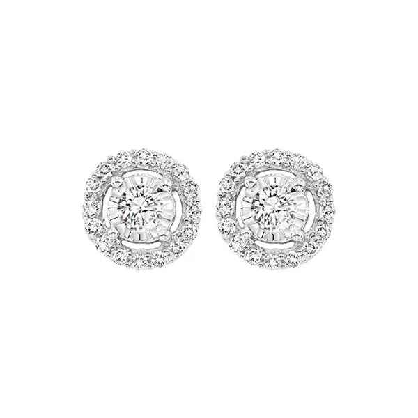 14KT White Gold & Diamond Fashion Earrings -1/3 ctw