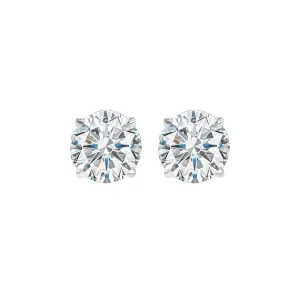 14KT White Gold & Diamond Solitaire Stud Earring -  5/7 ctw