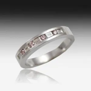 18kt White Gold eternity band with Pink and White Diamonds