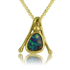 18kt Yellow Gold Boulder Opal pendant