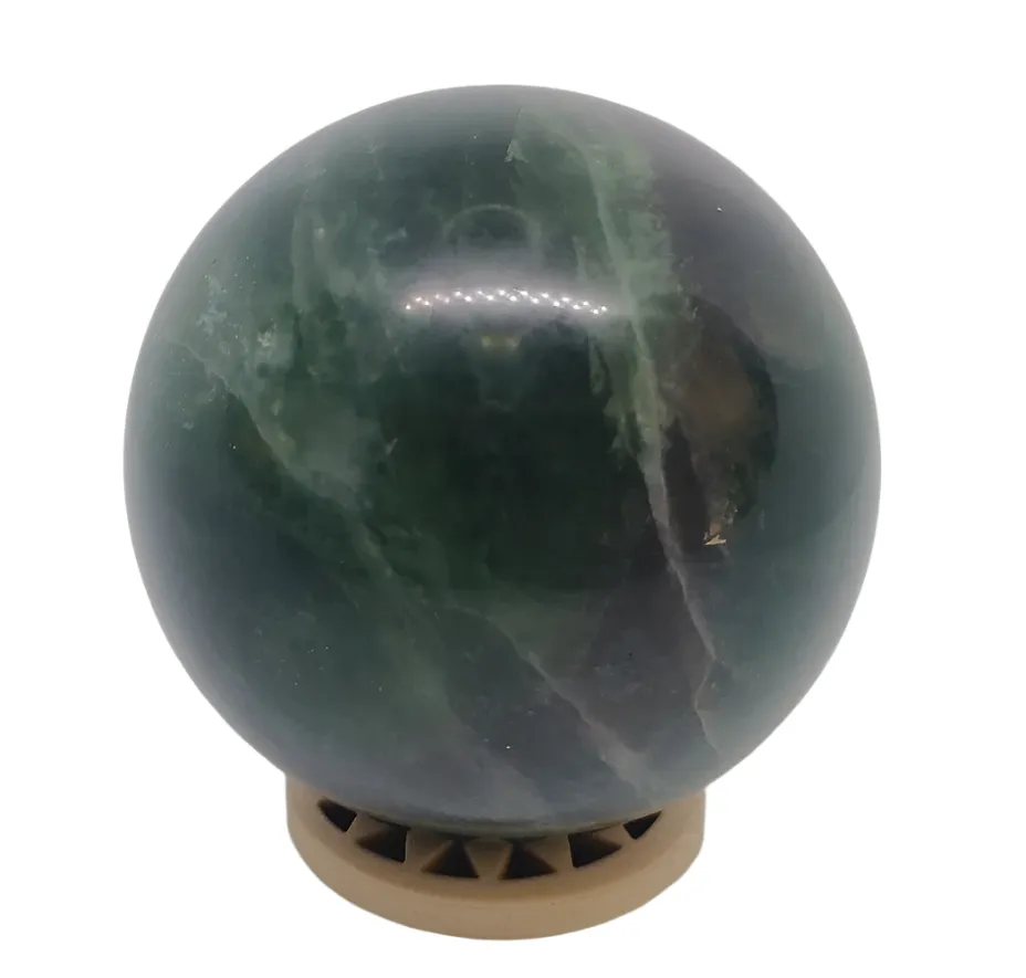 317G Colorful Fluorite Crystal with Mica Sphere