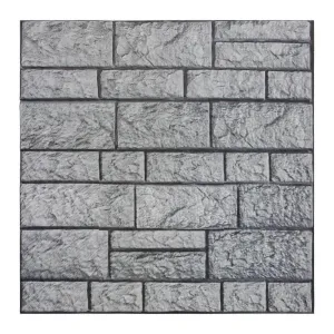 3D Faux Gray Stone Peel and Stick Wall Tile