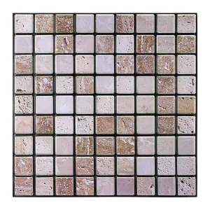 3D Gray Brown Mosaic Peel and Stick Wall Tile