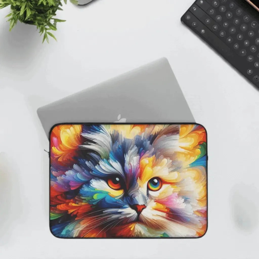 Abstract Rainbow Cat - Laptop Sleeve