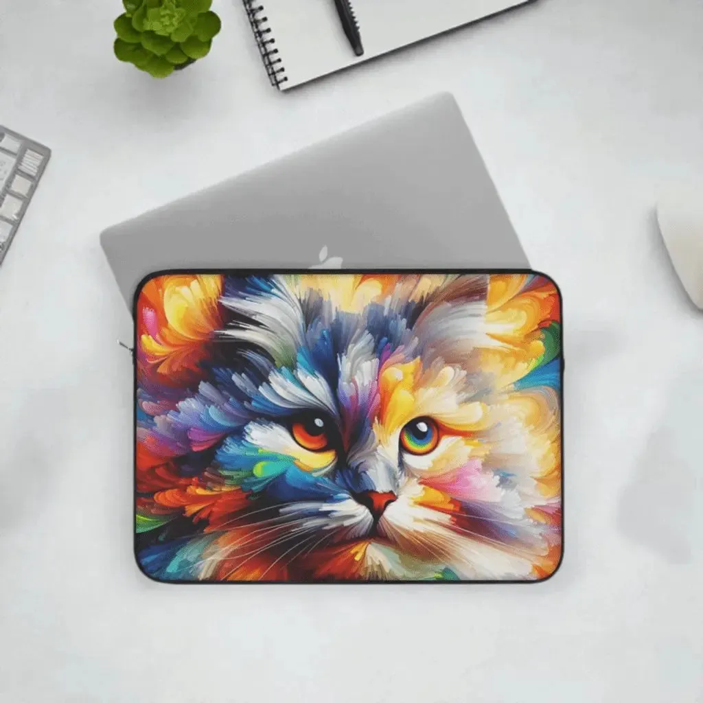 Abstract Rainbow Cat - Laptop Sleeve