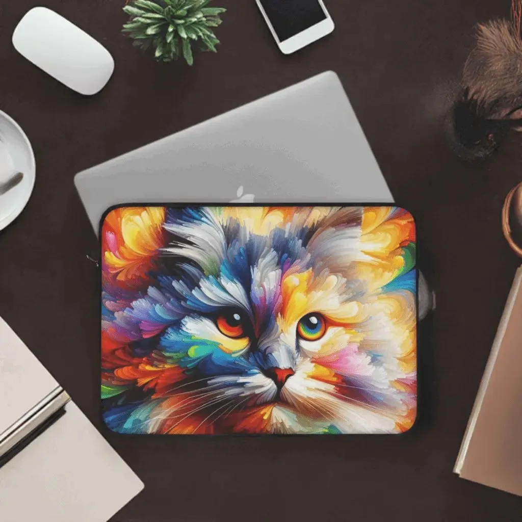 Abstract Rainbow Cat - Laptop Sleeve