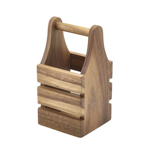 Acacia Wood Cutlery Holder 10 x 10 x 20cm- Pack 1