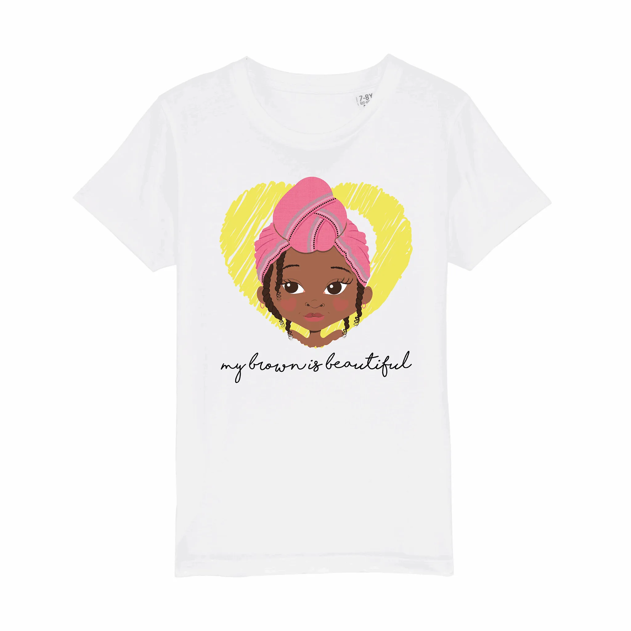 Amiyah - MY BROWN IS WRAP GIRLS TEE | Fefus Designs