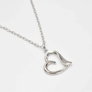 Amore Heart Wave Pendant with Free Chain