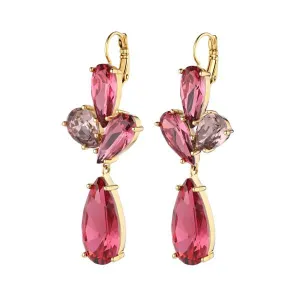 AMY SHINY GOLD PINK EARRINGS