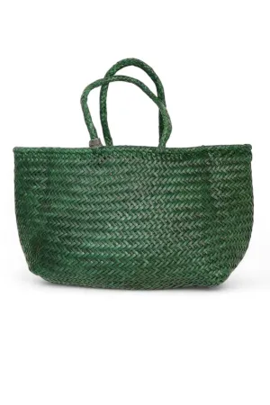 ART N' VINTAGE TESSERRE SHOPPER LEATHER BAG JADE