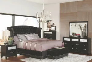 Barzini Upholstered Tufted Bedroom Set Black