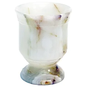 Bathroom Tumbler of White Onyx | Tasmanian Collection