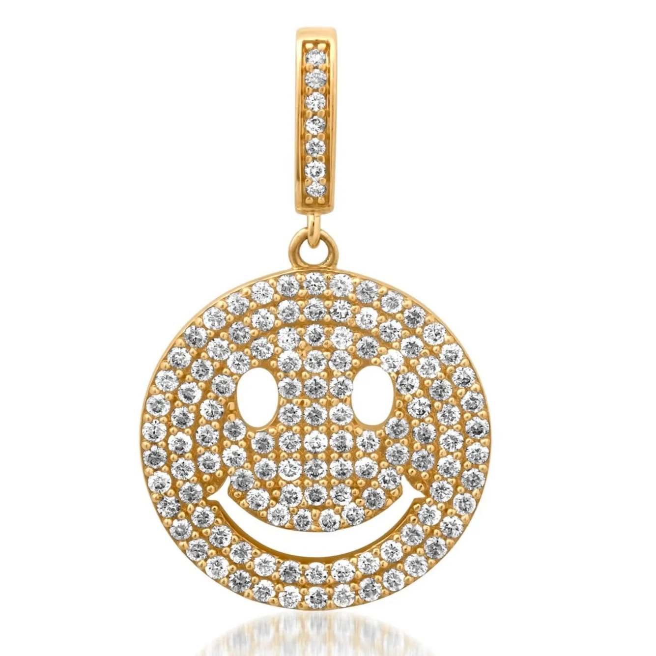 Be Happy Jumbo Diamond Smiley Face Charm