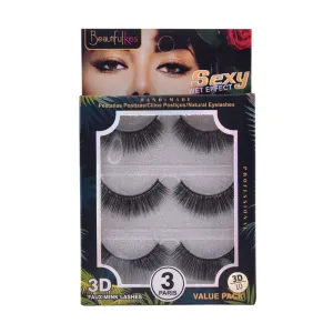 BEAUTIFUL KISS EYELASH 3D 3PAIR IR E-5384