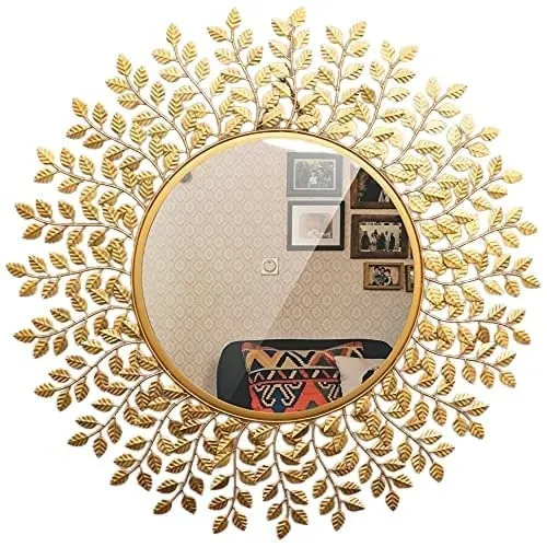 Beautiful Leaf Round Wall Mirror,