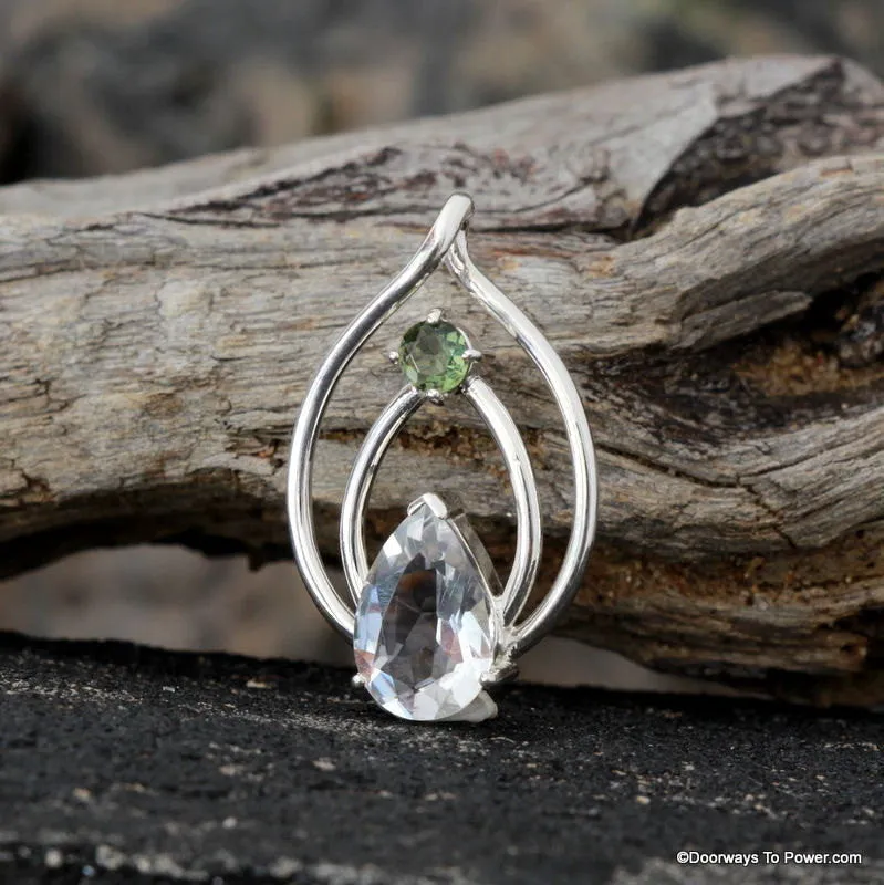 Beautiful PETALITE & MOLDAVITE Celestial Pendant