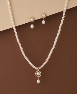 Beautiful Real Pearl Necklace Set