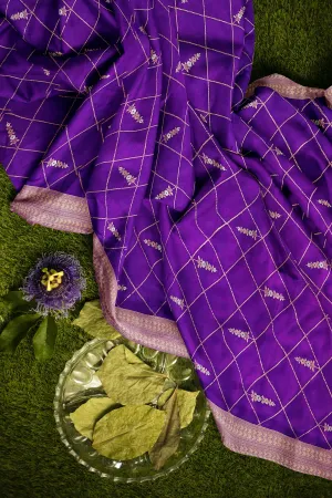 Beautiful Silk Purple Jacquard Dupatta