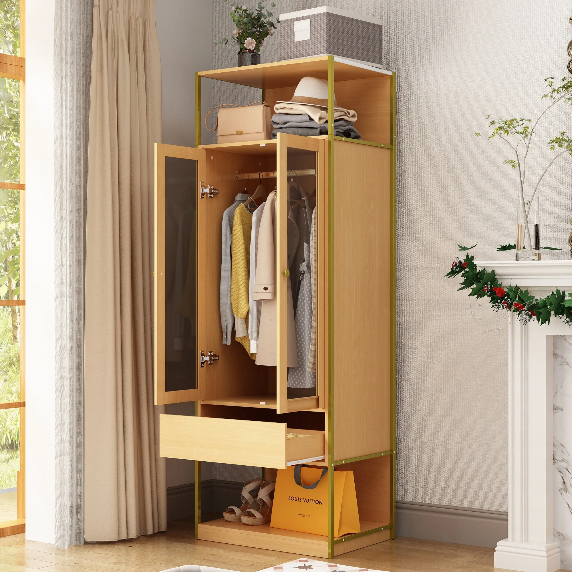 Beautiful Wardrobe With Metal Frame