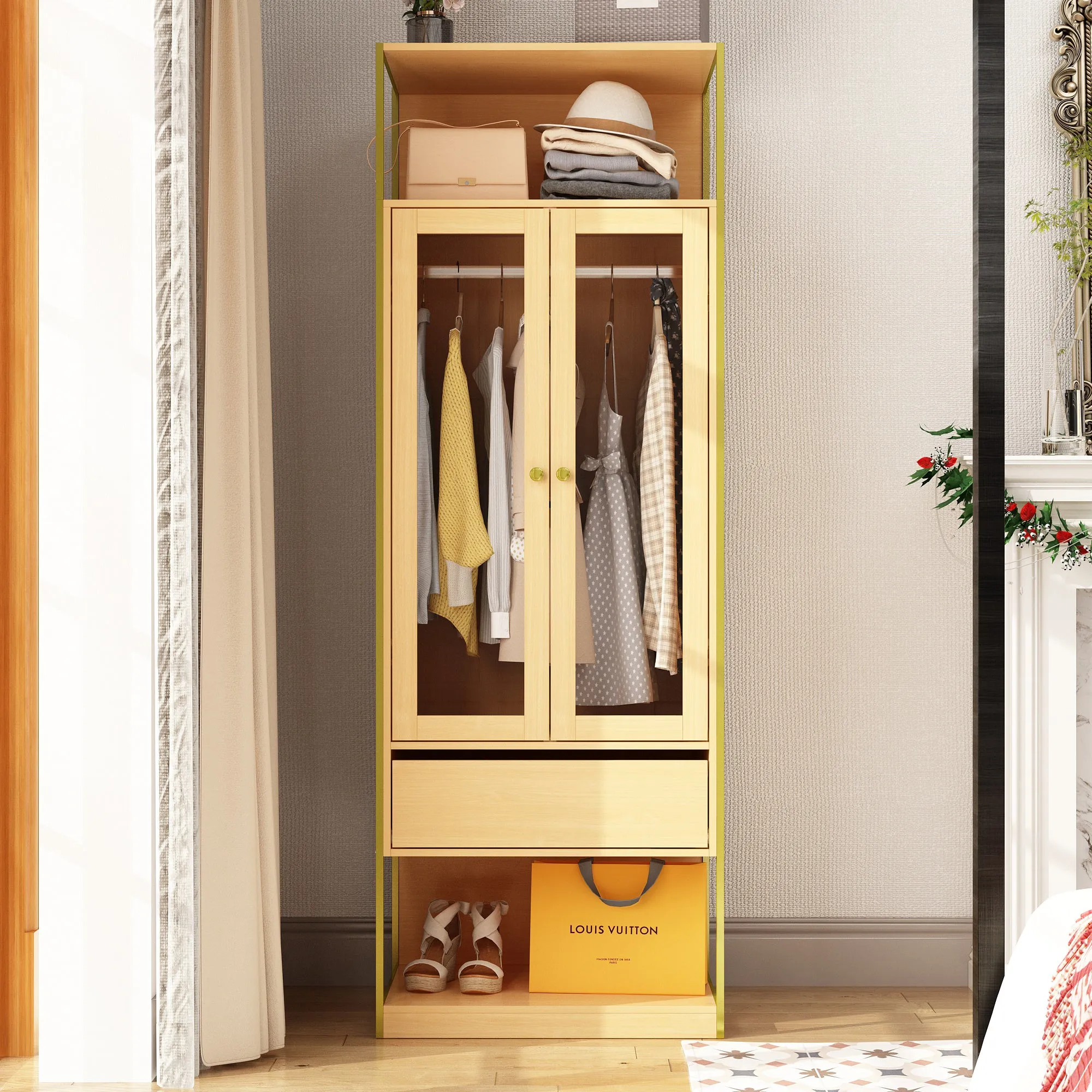 Beautiful Wardrobe With Metal Frame