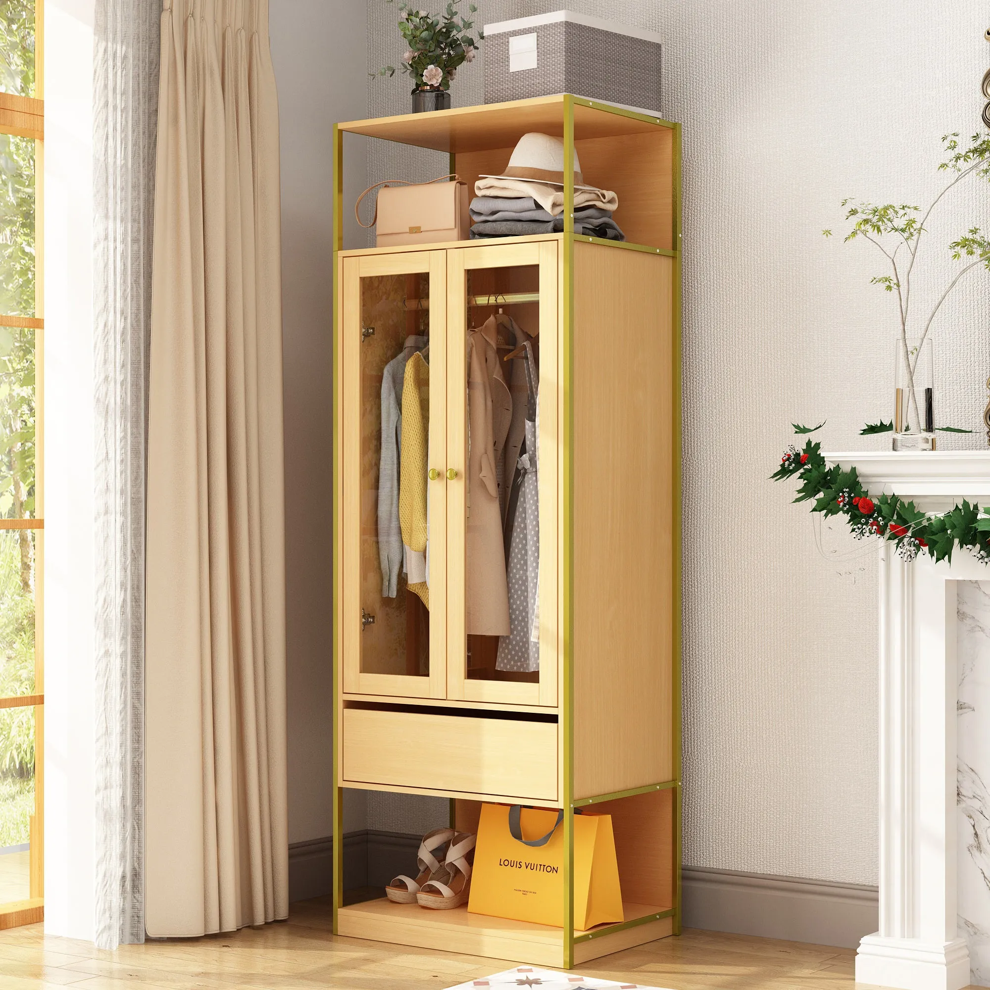 Beautiful Wardrobe With Metal Frame