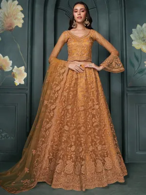 Beautiful Yellow Embroidered Lehenga Choli