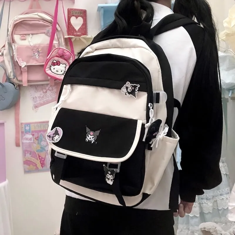 Black goth lolita Kuromi backpack bag