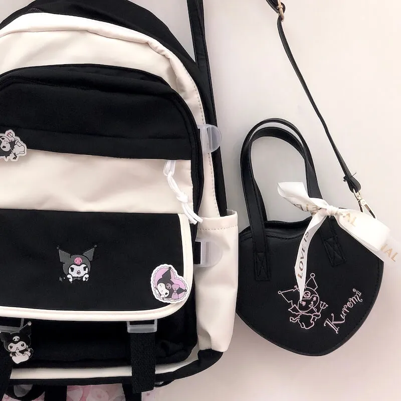 Black goth lolita Kuromi backpack bag