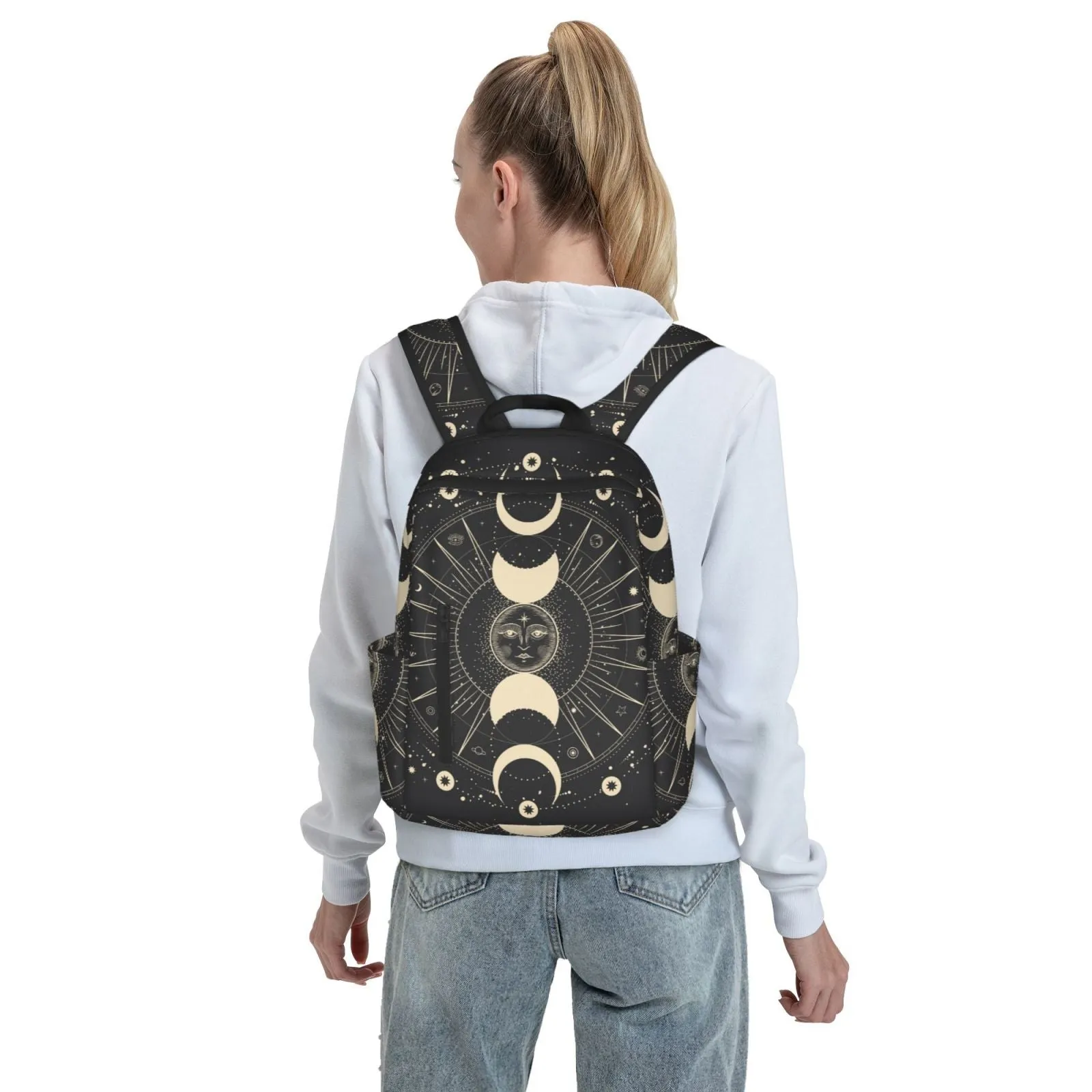 Black Mystic Sun Astrology Backpack