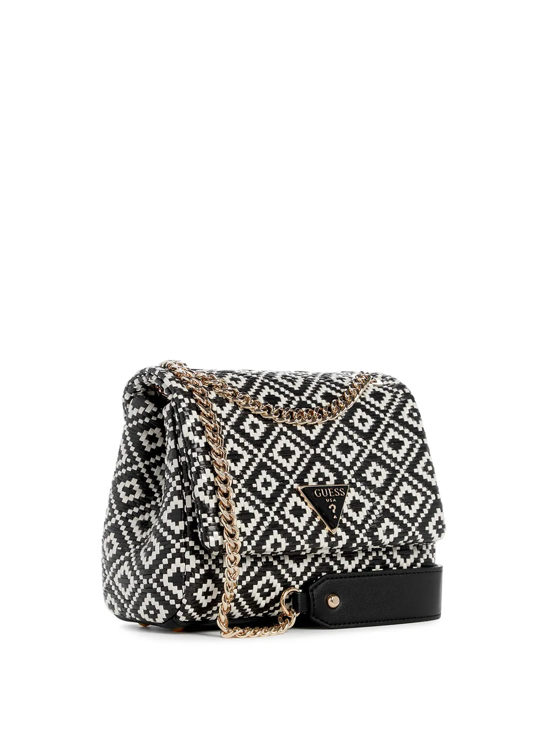 Black Rianee Raffia Crossbody Bag