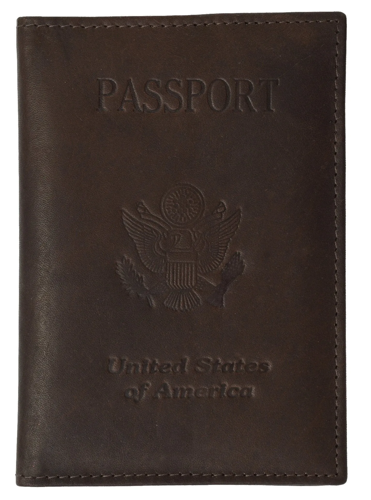 BLIND Genuine Leather USA Passport Cover, Holder and Case for International Travel 151 CF USA