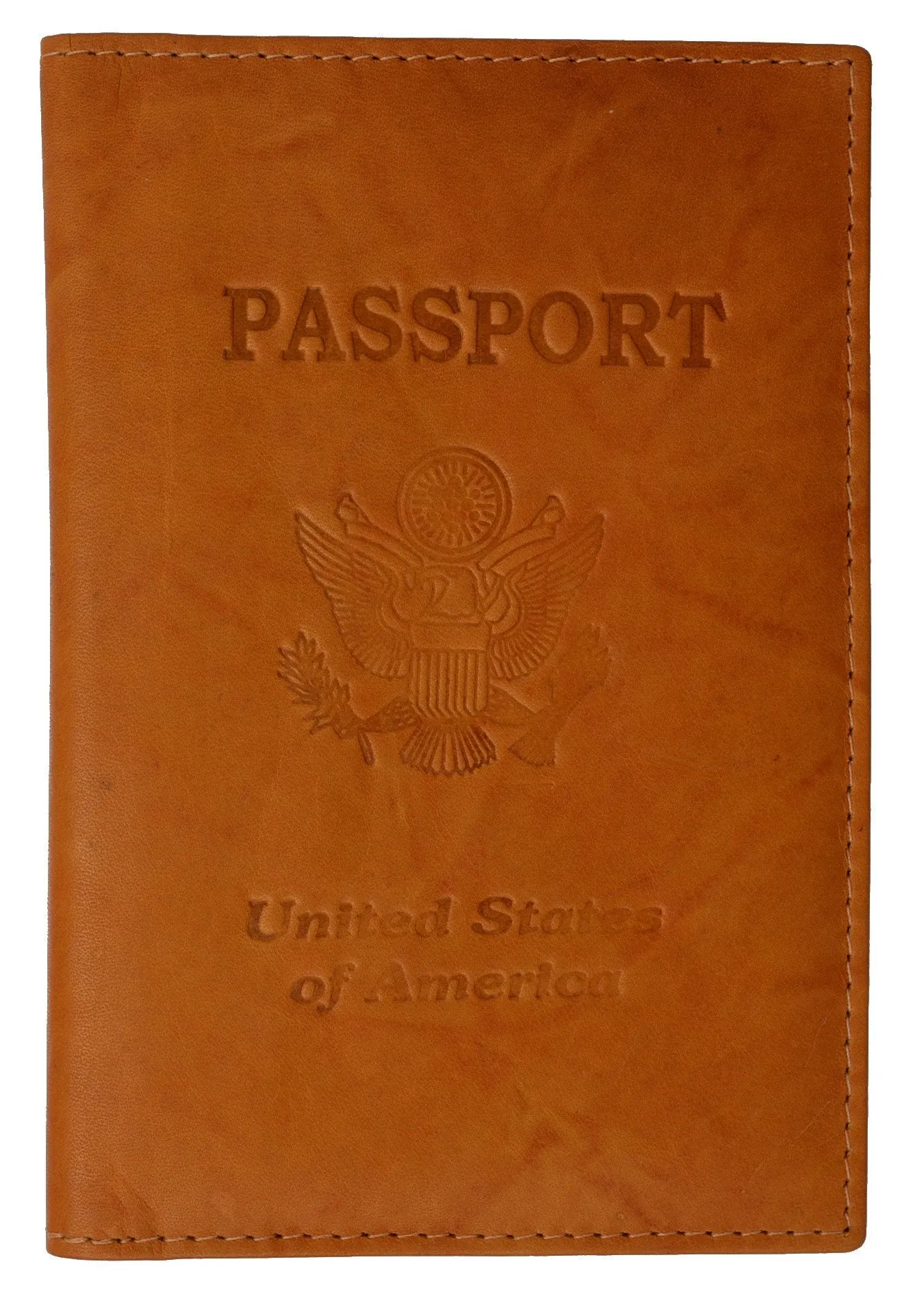 BLIND Genuine Leather USA Passport Cover, Holder and Case for International Travel 151 CF USA