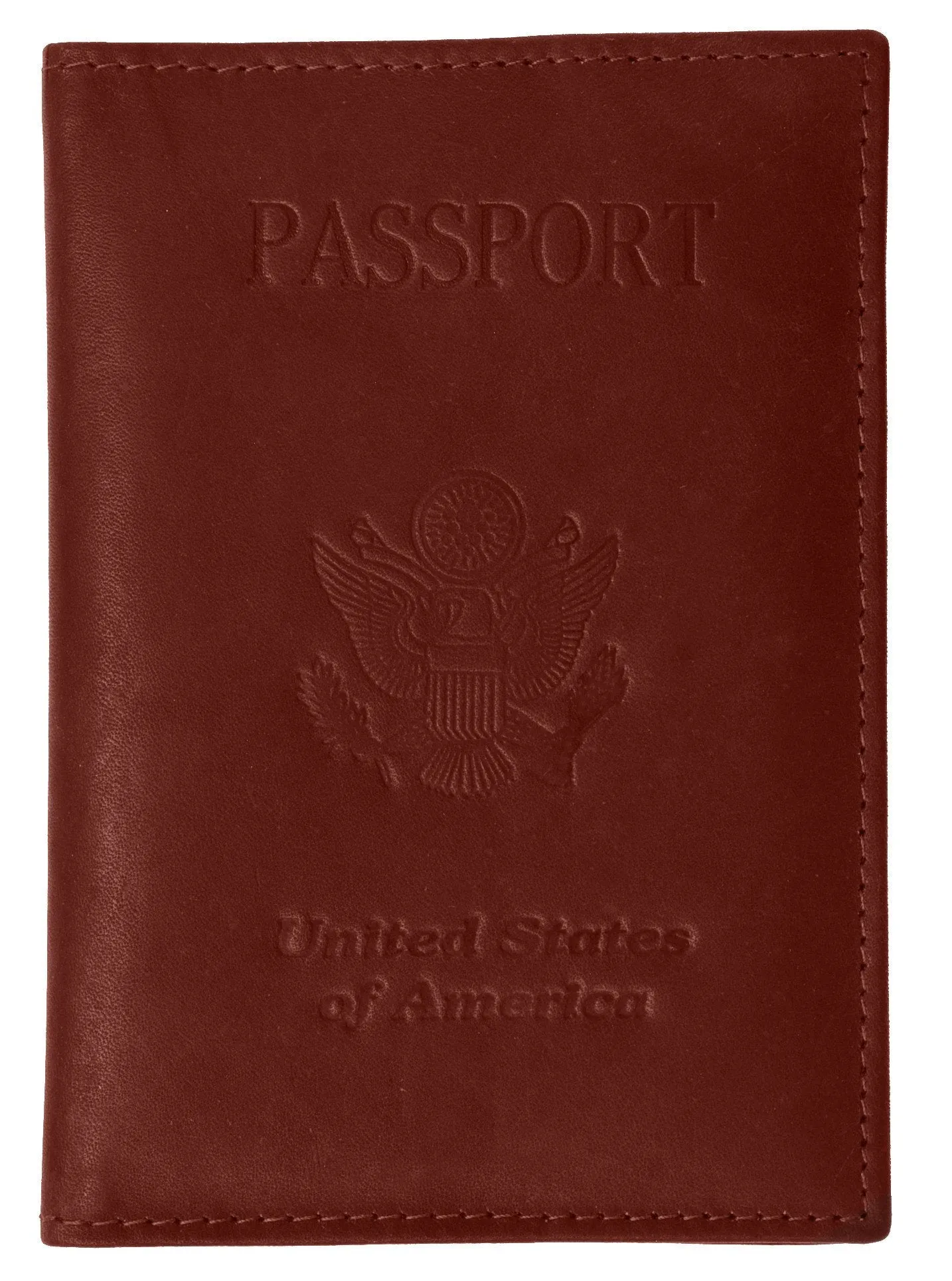 BLIND Genuine Leather USA Passport Cover, Holder and Case for International Travel 151 CF USA