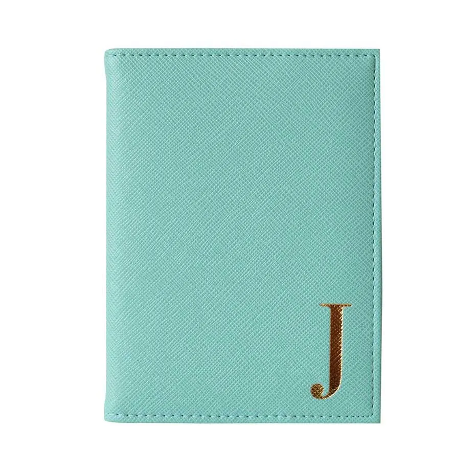 Bombay Duck - Monogrammed Alphabet Passport Holder With Metallic Letter - A to Z