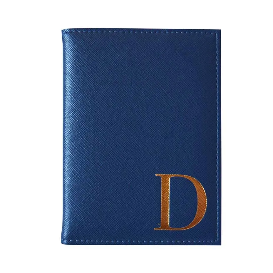 Bombay Duck - Monogrammed Alphabet Passport Holder With Metallic Letter - A to Z