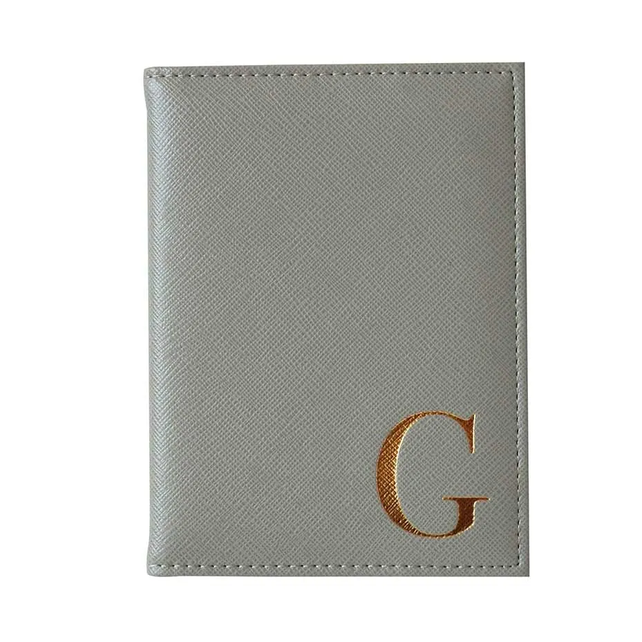 Bombay Duck - Monogrammed Alphabet Passport Holder With Metallic Letter - A to Z