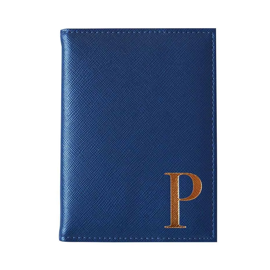 Bombay Duck - Monogrammed Alphabet Passport Holder With Metallic Letter - A to Z