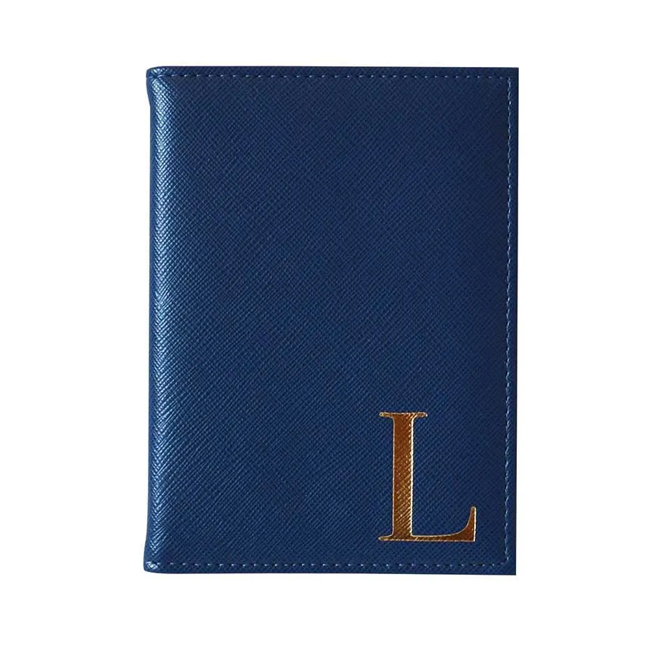 Bombay Duck - Monogrammed Alphabet Passport Holder With Metallic Letter - A to Z