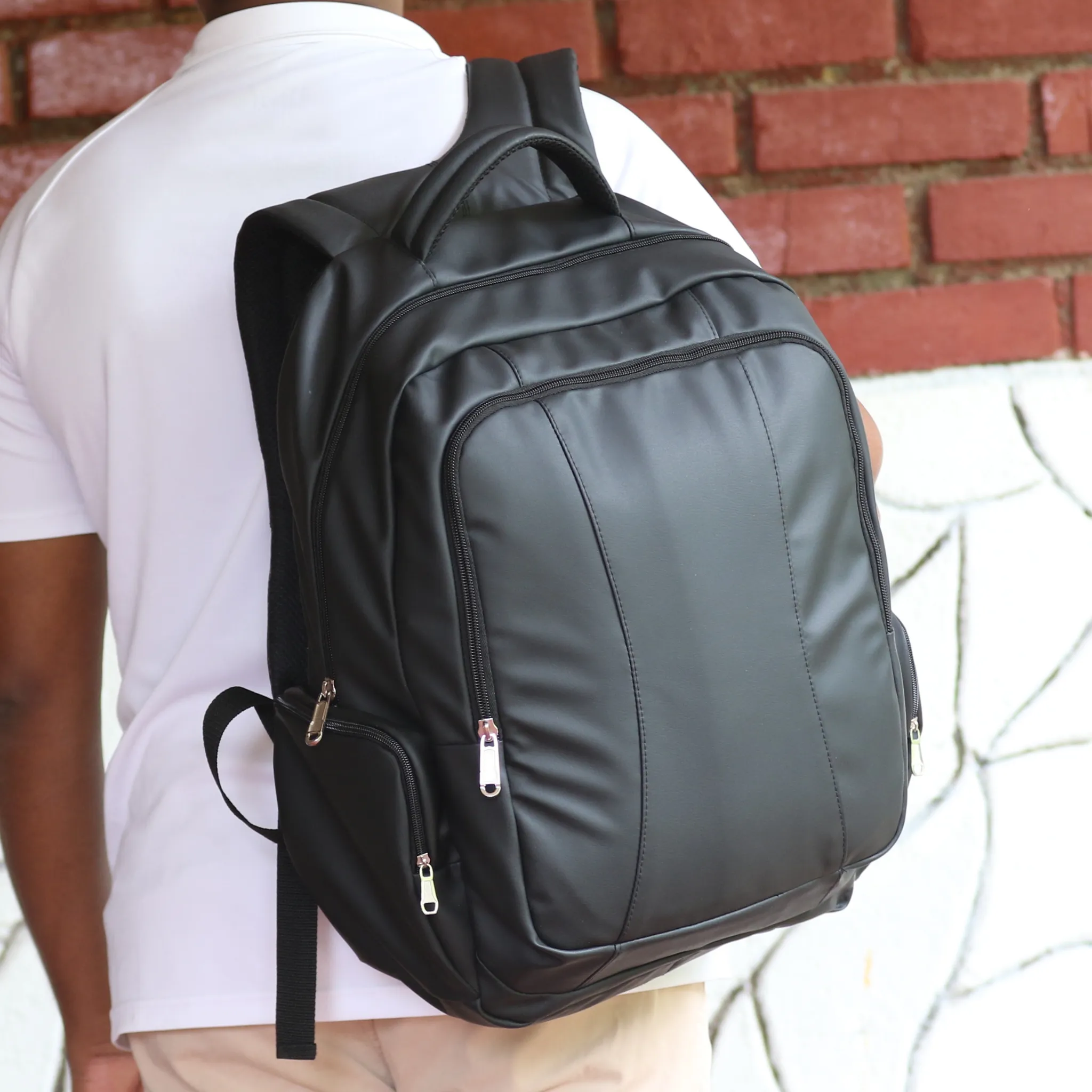 BP41 – Synthetic Leather Business Laptop Backpack