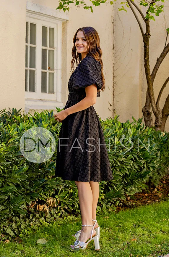 Brynn Black Texture Dress - DM Exclusive - Maternity Friendly