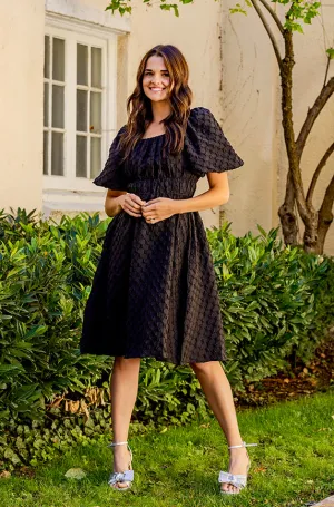 Brynn Black Texture Dress - DM Exclusive - Maternity Friendly