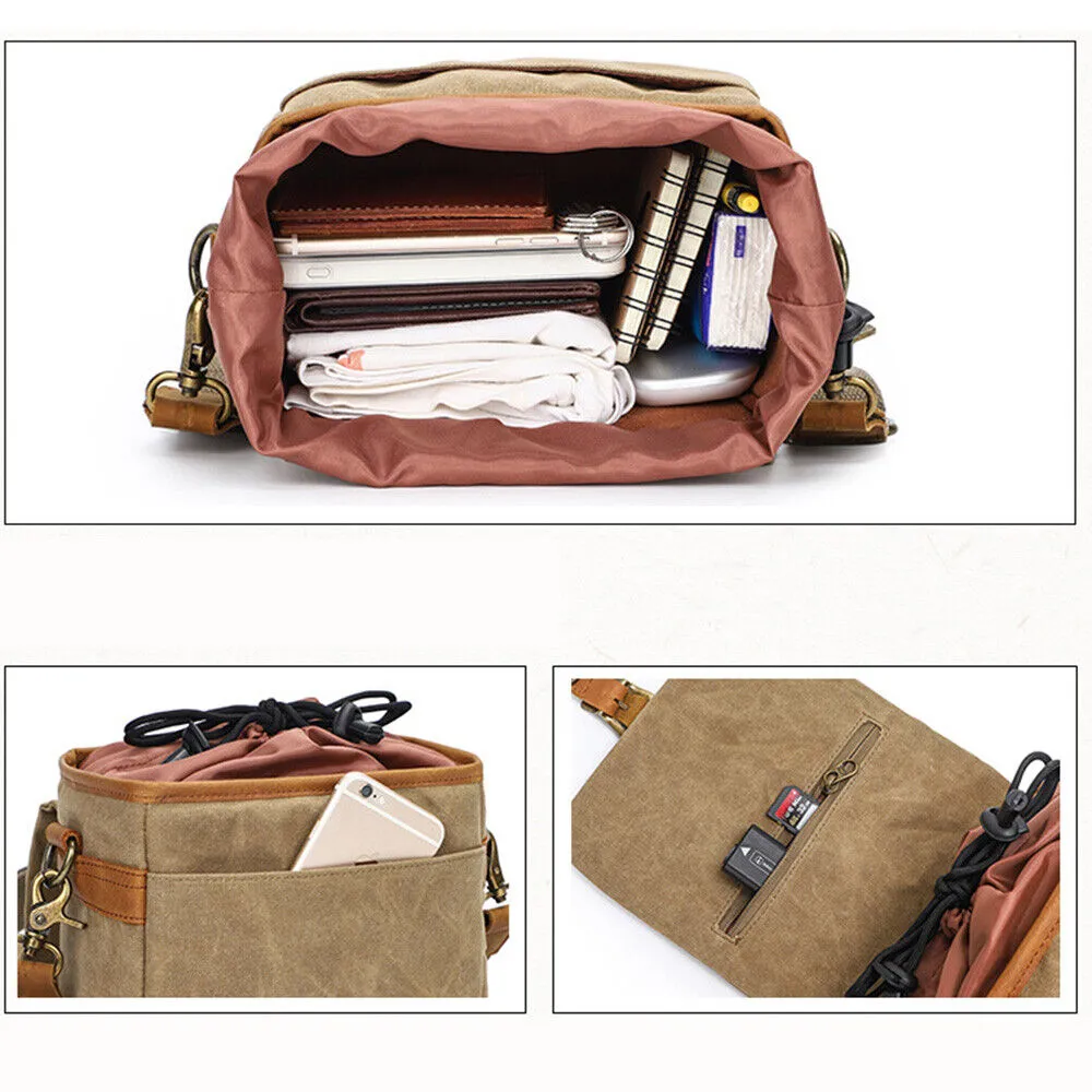 Camera Bag Case Canvas Compatible for Nikon Canon Camera Shoulder Crossbody Bags