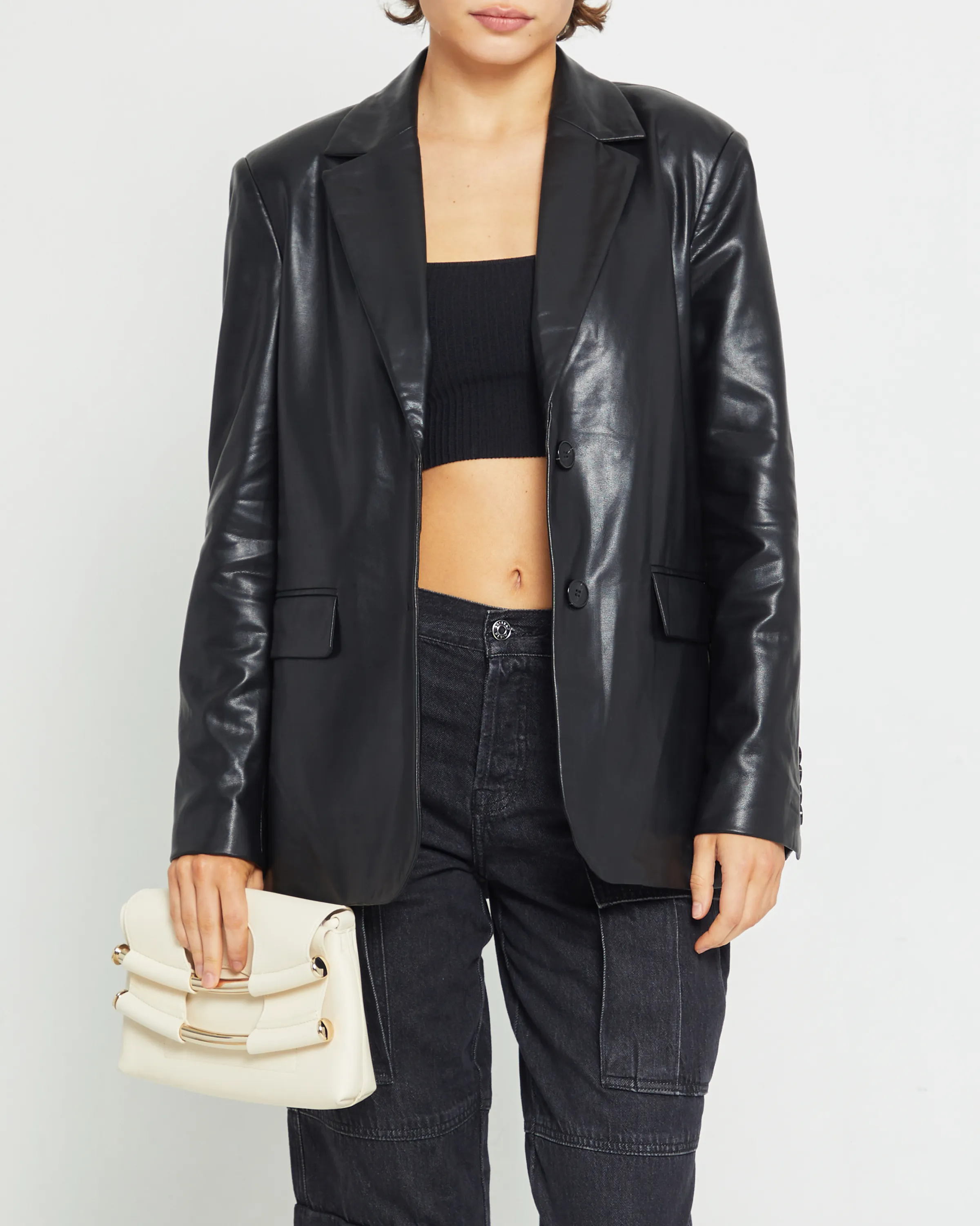 Camilla Vegan Leather Blazer