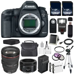 Canon EOD 5D III Digital Camera International Model   Charger   128GB SDXC Card Bundle